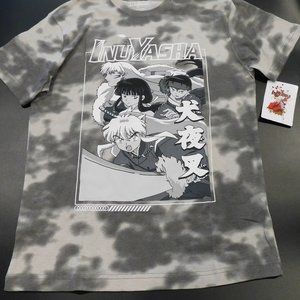 Inuyasha Kagome Higurashi & Sesshōmaru Gray Tie-dye Anime Graphic T-shirt - S